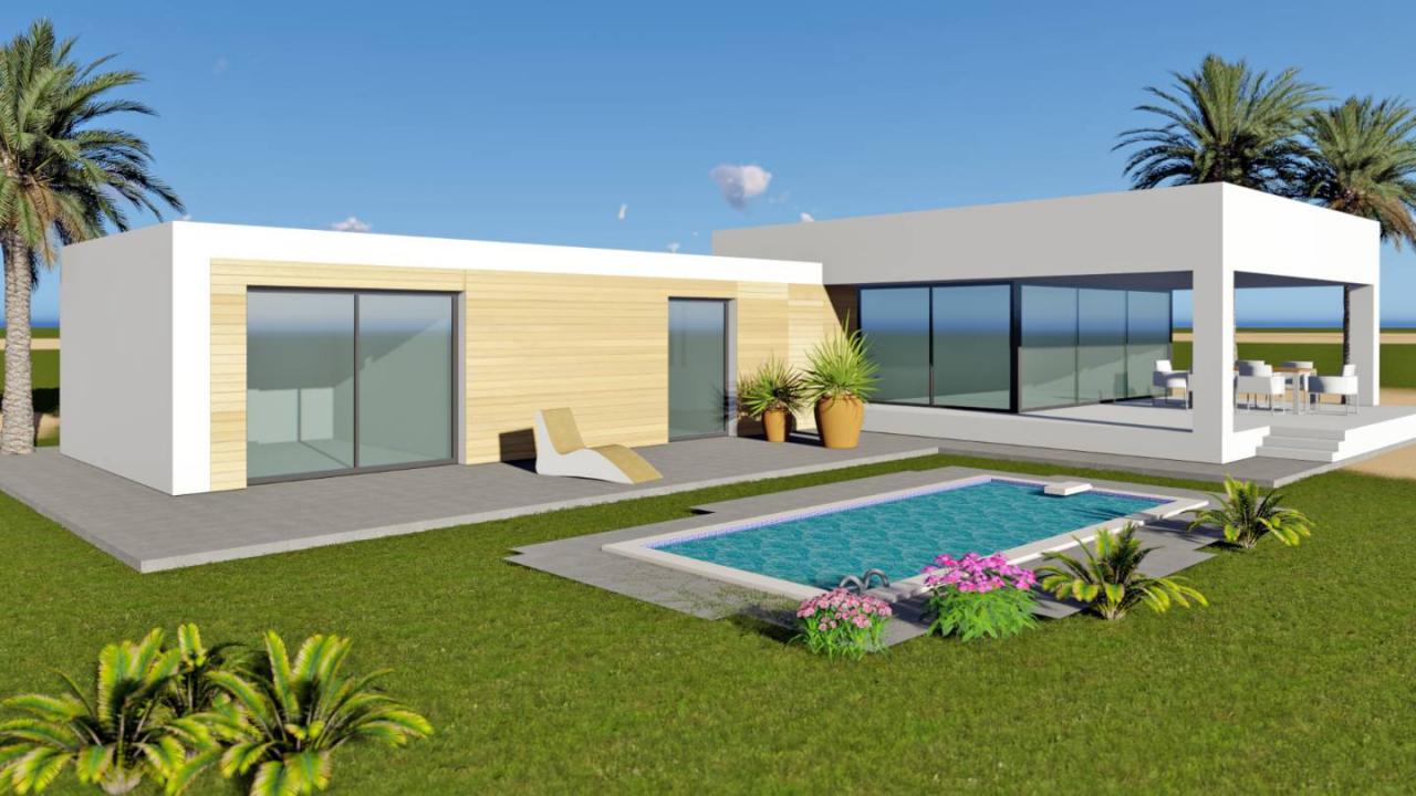 Progetto villa minimalista con piscina a Lecce